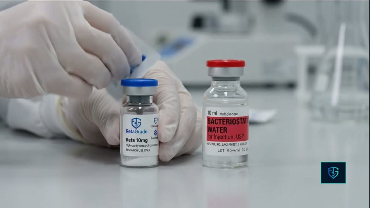 RetaGrade vial and BAC-water vial in the video guide