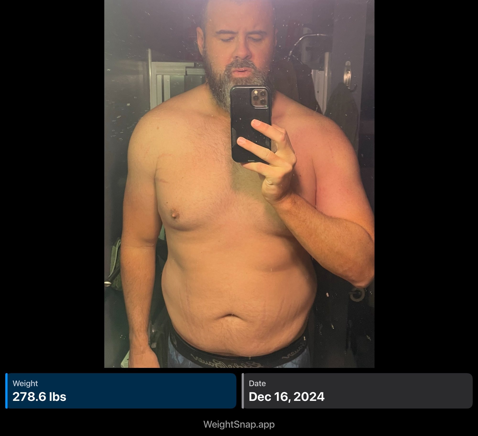 December 2024 source photograph labeled 278.6 pounds